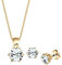 Elli Schmuckset Damen Set Basic Elegant mit Kristalle in 925 Sterling Silber vergoldet