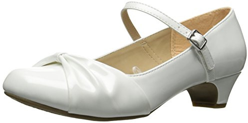 The Children's Place,Girls,Mary Jane,and Toddler Dressy Low Heel Shoes,White,5 Big Kid