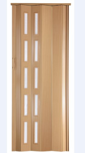 Falttür Schiebetür buche farben Fenster Riegel/Verriegelung Höhe 201 cm Einbaubreite bis 80 cm Doppelwandprofil Neu