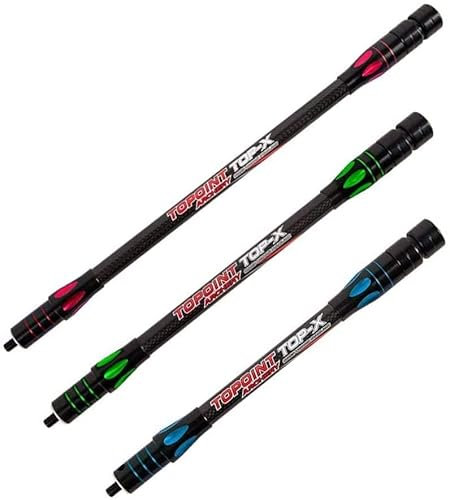 MILAEM Bogenschießen Bogen Stabilisator Balance Bar 10 Zoll 12 Zoll 15 Zoll Seitenstange Carbon Stabilisator Dämpfer Stoßdämpfer für Compoundbogen Recurve Bogen (Blau, 12)