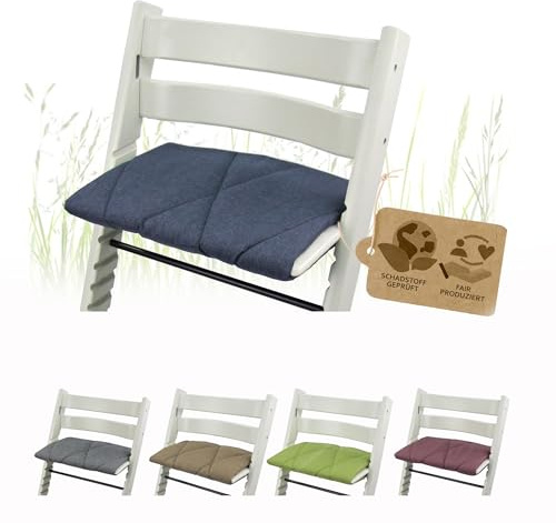Juniorkissen Bezug kompatibel mit Stokke Tripp Trapp (marine) | Kissen für Erwachsene, Sitzkissen für Trittbrett/Fußbrett , weich, gepolstert & waschbar