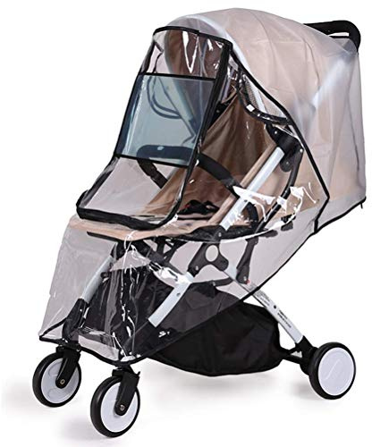 XIONGQI Universellt regnskydd för barnvagn, transparent barnvagn-regnskydd, baby-rese-vind-dammskydd, slitstarkt väderskydd lämpligt för de flesta barnvagnar