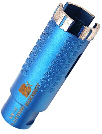 Diamond Core Drill Bit,BRSCHNITT 1 3/8 Inch Laser Welded Diamond Hole Saw with 5/8-11 Thread for Granite Marble Solid Block Stone Reinforced Concrete,Dry or Wet Drilling (35mm)