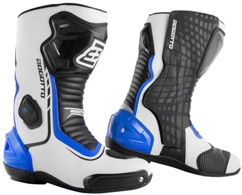 Bogotto Race-X Motorrad Stiefel, weiß/blau/schwarz, 41