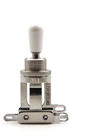 Switchcraft 3-Way Short Toggle Switch with Genuine Switchcraft Tip (White) - for Electric Guitar