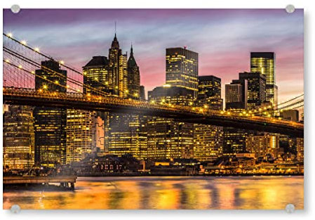 artboxONE Acrylglasbild 90x60 cm Städte/New York Die Lichter von New York City - Bild New York