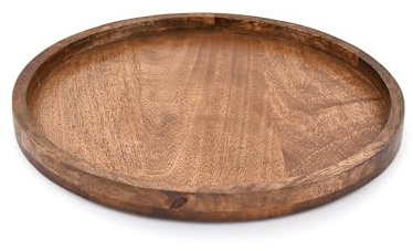 EDHAS Bandeja Redonda Decorativa de Madera para centros de Mesa de café, decoración Moderna para el hogar de Granja (12 x 12 x 1 Pulgadas)