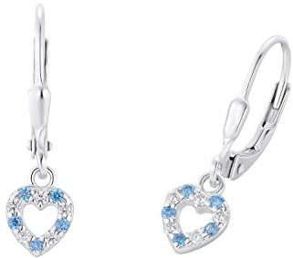 Prinzessin Lillifee Ohrhänger 925 Sterling Silber Mädchen Kinder Ohrschmuck, mit Zirkonia synth., Herz, Kommt in Schmuck Geschenk Box