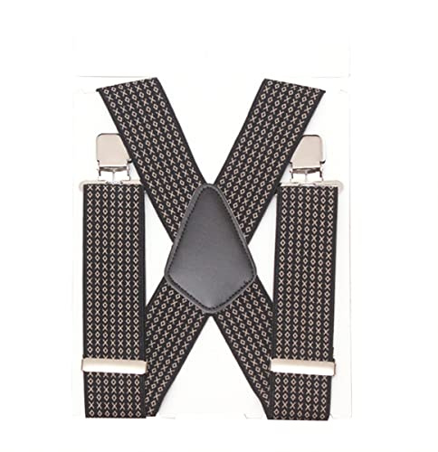 Aulola Men's Braces 50mm Wide Heavy Duty Adjustable Elastic Suspenders Trouser Braces with 4 Strong Metal Clips One Size Fits All for Men