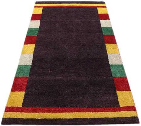 Gabbeh Teppich Handgeknüpft 100% Wolle Compatible with Braun Orientteppich 117X185 cm M81