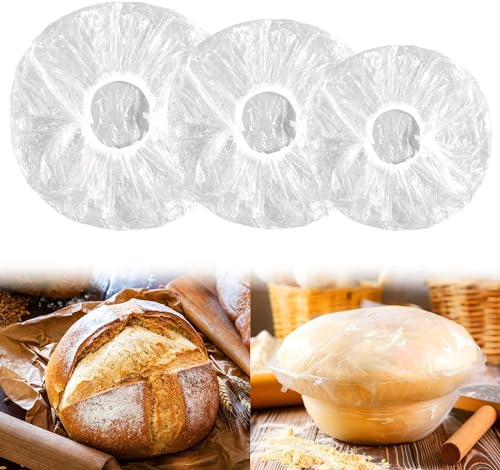 100PCS Bowl Covers for Bread Proofing, Reusable Elastic Sourdough Bread Baking Supplies, Plastic Bowl Covers for Bread Rising, Stretchable Plastic Wrap for Storage Containers
