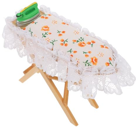 Cabilock Tabla De Planchar Miniatura Decoración De Mesa De Planchar Diseño Realista Accesorio para Casa De Muñecas