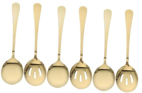 TOKIDNY 6piezas Cucharas De Acero Inoxidable Para Servir Incluye Cucharas De Buffet Utensilios Elegantes Para Fiestas y Comedores Apto Para Lavavajillas