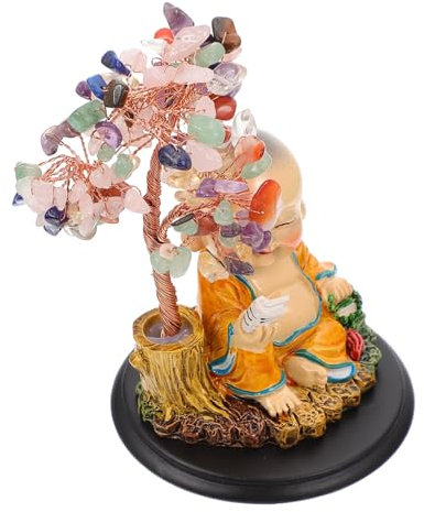 Zerodeko Lebensechtes Buddha-Ornament Aus Kunstharz Maitreya-Buddha-Statue für Den Schreibtisch Chinesische Feng-Shui-heimdekoration Handwerkskunst Langlebig
