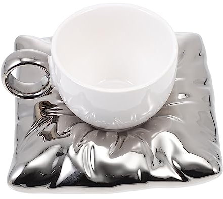 Garneck 1set Tazzine Porcellana Per Tè Pomerdiano Con Piatto Design Elegante Per Caffè Tè e Bevande Per Casa e Ufficio Idea Per Amici e Famiglia