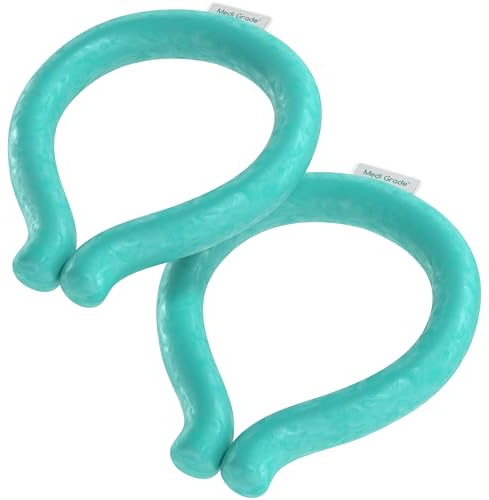 Medi Grade Neck Cooling Tube - Reusable, Instant Cooling Ring - Mess-Free, Lightweight & Portable Ice Ring - No Power Needed – for Summer Heat Relief - 2 x Large - 6.1” x 7.3”