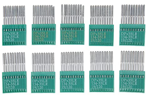 Agujas para máquina de coser 120/19, 100 unidades para evitar saltos de puntadas, bordado, acero, bricolaje para cuero