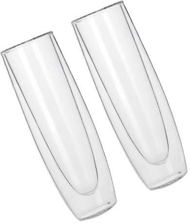 Mobestech 2pcs Double Wall Glass Cocktail Cups Elegant Drinkware for Wine Whiskey for Parties Celebrations Thin Transparent Design Craftsmanship