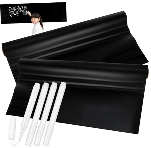 ARTIBETTER 1set Self Adhesive Chalkboard Stickers Pvc Blackboard Films Reusable Writable Board for School Office Kitchen Message Notes and Learning Use 2pcs