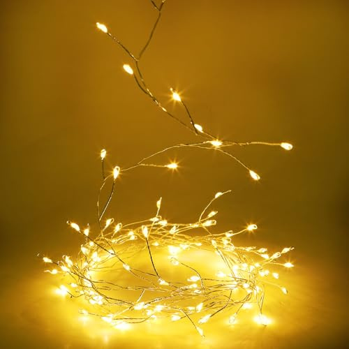 YUYWWAN Stringa Luci LED Natale, 3m 120 LED Stringa Luci Albero di Natale, Luci di Natales da Esterno Interno, Filo Luci Natales LED, Decorazioni Natalizie per Camera, Casa, Portici, Giardini (E)