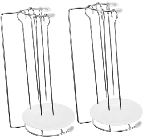 WEKADRIN 2 Juegos Soportes Colgantes Inoxidable para Brochetas de Barbacoa Estante Práctico para Parrilla al Aire Fácil de Limpiar y Transportar para Cocina y BBQ