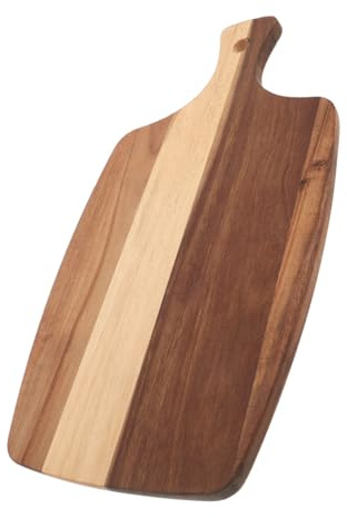 Warmhm Planche à Découper Bois avec Poignée pour Four Plateau Polyvalent Double Face pour Pizza Viande et Fromage Accessoire de Cuisine et Multifonction