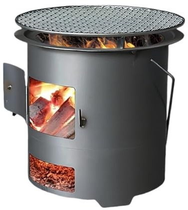 Charcoal - Estufa de carbón de leña multifuncional engrosada – 5+ personas, para interior y exterior, para preparar té, barbacoa, calefacción, brasero (28 cm)