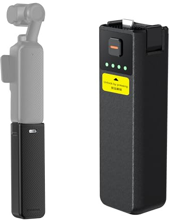 Founist Osmo Pocket 4 Battery Handle for DJI Osmo Pocket 4 Accessories | Pocket 4 Battery Grips Compatible with DJI Pocket 4P/4/3, 5000mAh 22.5W Fast Charging Power and Reserved 1/4”Thread