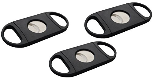 3 x cigarrskärare med dubbla blad i svart för cigarrer