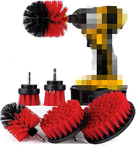 Lot de 6 brosses rigides pour perceuse / brosse rotative / nettoyage pour maison, cuisine, toilettes, intérieur et extérieur, statues de jardin, pierre