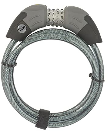 Yale Cable antirrobo con combinación 1800 mm Código fosforescente de 4 dígitos Protección estándar Cable versátil y ligero para bicicleta