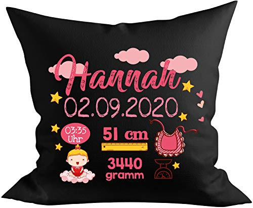 EZYshirt Personalisiertes Kissen als Glückwunsch zur Geburt | Geschenke zur Geburt | Babygeschenk für Jungen und Mädchen