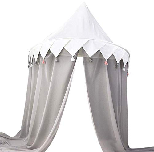Tubayia Prinzessin Kinderbett Baldachin Betthimmel mit Chiffon Vorhang für Schlafzimmer Kinderzimmer Dekoration