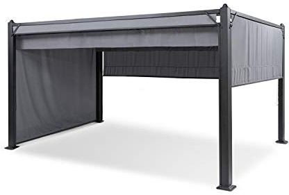 Blumfeldt Pergola Aluminium Polycarbonate 3x4m, Pergola Terrasse, Hydrofuge, Tonnelle de Jardin avec Côtés, Kit Pergola en Métal avec Cadre en Aluminium, Protection UV, Toit et Côtés en Polyester