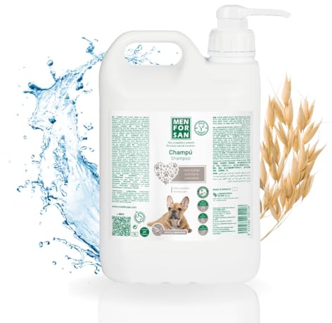MENFORSAN Shampoo per Cani con Avena | Azione Addolcente e Lenitiva | Per Pelli Sensibili e Delicate | Avena 100% Naturale | Fragranza Dolce | 5L