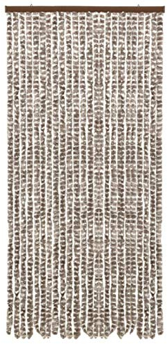 Ksodgun Insektenschutz-Vorhang Balkontür Moskitonetz Fliegenvorhang Vorhang tür Taupe und Weiß 100x220 cm Chenille
