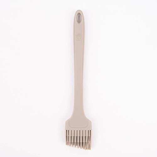 Kochblume Design Pinsel L | Premium-Silikon & BPA frei| Hitzebeständig | Spülmaschinenfest | 24cm | Farbe: taupe