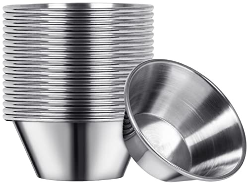 Artcome 18 Stück Edelstahl-Gewürz-Saucenbecher, ideal für Dip- und Portionierbecher, 42,5 ml