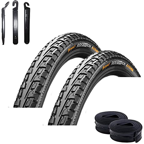 2 x Continental Ride Tour Reflex Pannenschutz E-25 Decke 42-622 (28 x 1,60) + 2 passende AV Schläuche inkl. 3 Reifenheber
