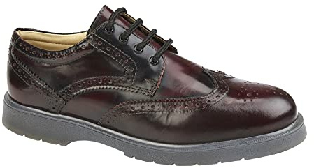 Grafters Scarpe da uomo 5 Eye Wing Cap Borgogna Brogue Gibson, Borgogna, 42 2/3 EU