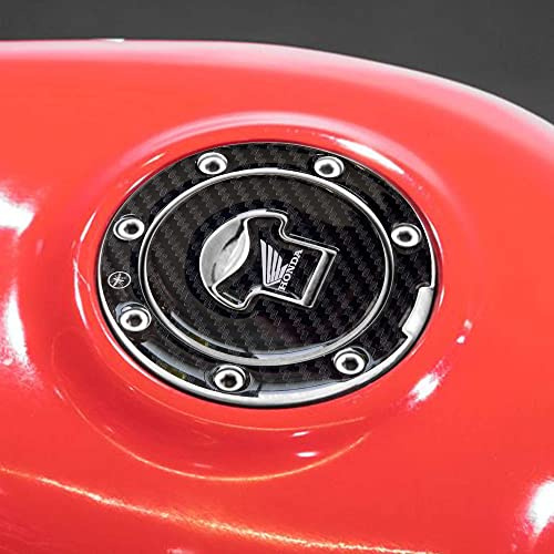 LABELBIKE 3D Aufkleber Motorrad Tankdeckel Hond | 7 Löcher, Harzschutz, Kratzfest, Dekoration, Weißes Logo, Offiziell lizenziert
