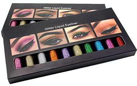 10 Farben Glitter Diamond Eyeliner Liquid Shining Metallic Eye Eyeliner Liquid Shiny Eyeliner,Glitter Eyeliner,Maquillage Rose Gold Paillette Eyeliner,Eyeliner,Glimmerstick