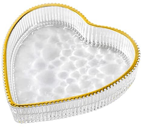 Cabilock Plateau à Bijoux Forme De Cœur Élégant Plateau De Rangement Chic Décoration De Bureau