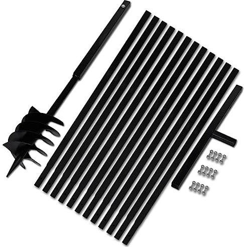 FIRBNUS Trapano da Terra con Manico180 mm Trivella per Trapano Trivella a Mano Trapano a Mano Attrezzi da Terreno Trivella Manuale per Terreno Attrezzi Giardinaggio con Tubo di Prolunga Acciaio 13 m
