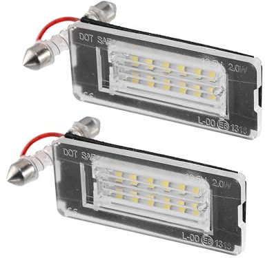 Partuto LED License Plate Light for Mini Cooper Plastic Black - 2 Pcs