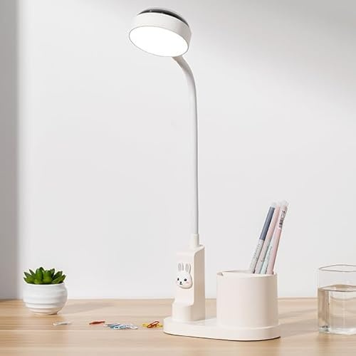 himmel Schreibtischlampe Kinder Nachttischlampe mit Stifthalter, Tischlampe mit automatischem Farbwechsel, dimmbare wiederaufladbare LED-Leselampe für Kinder (weiß)
