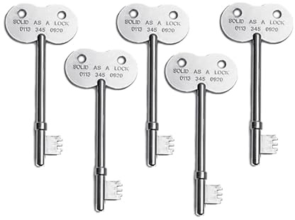 Radar Disabled Toilet Key Wide Top Steel 100mm Long 5 Pack by Solid As A Lock Hardware