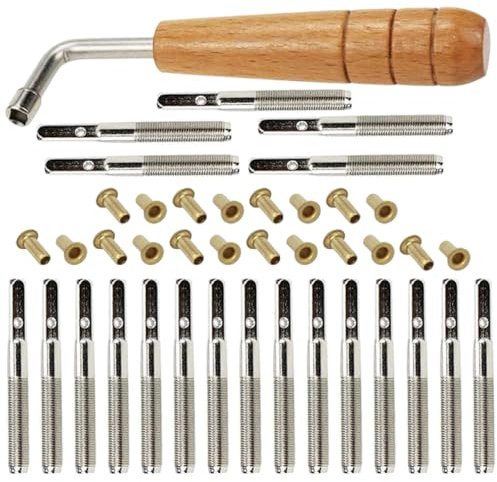 BESTonZON Professionelles Lyra Harfen Wirbel Und Saitennagelset Robustes Metall Passend Für Leier Harfe Inkl Schraubenschlüssel Zubehör Für Lyra Harfenreparatur