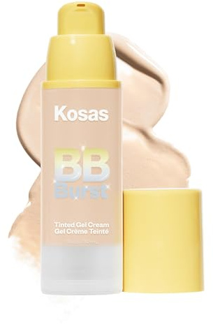 Kosas BB Burst Tinted Face Gel Cream - Supports Healthy Collagen, Smoothes Skin, Hydrates & Moisturizes - Lightweight Buildable Coverage - Light Neutral 12, (1 Oz/30 ML)