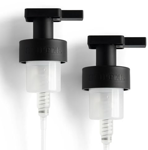 Tirtyl Foaming Pump Replacement - 2 Pack - Matte Black - 40mm (1.57”) Wide Rim - 1.66cc Foam Output